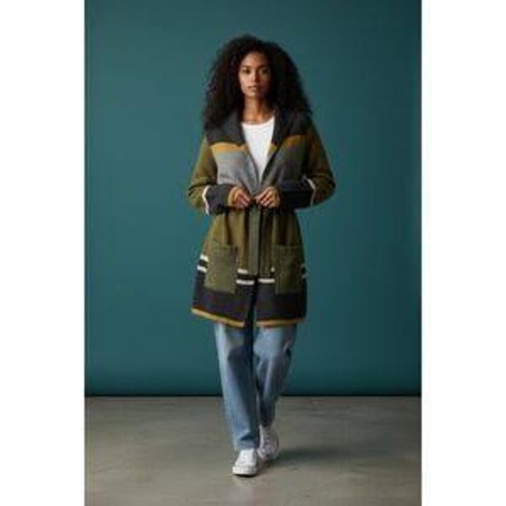 Angel of the North Anthropologie lambswool Cardigan Sweater with Tie Waist M